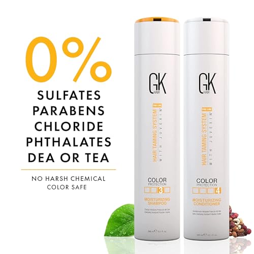 GK HAIR Global Keratin Moisturizing Shampoo and Conditioner Duo 300ml Hydrating Formula for Normal to Dry Hair Colour Protection Infused with Keratin Healthier Sulfate Paraben Free Suitable Men Women - Image 7