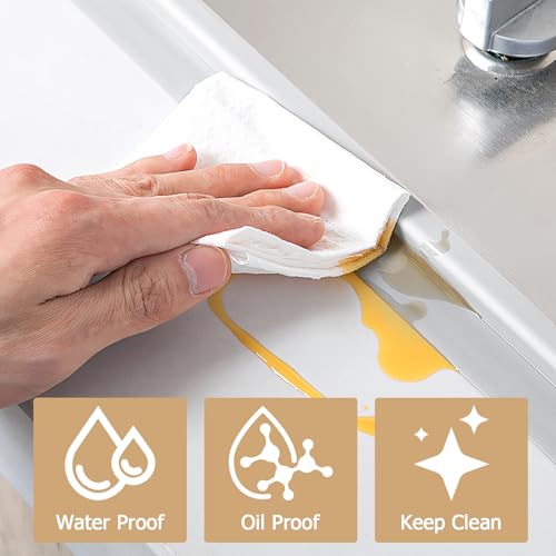 Image of Honitra 2 Roll White Caulk Tape, 1.5 inch x 10.5Ft Self-Adhesive, Waterproof, Edge Protector for Kitchen, Bathroom, Sink