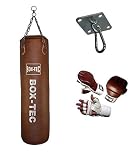 BOX-TEC 120cm Boxsack | Sandsack | Punching-Bag Set, Retro, Cuba (Handschuhgröße L)