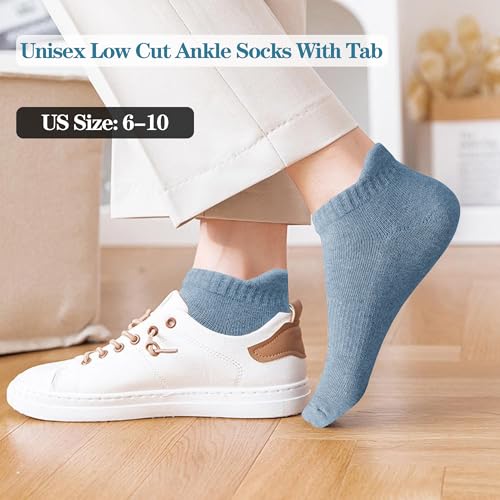 Image of Ankle Socks for Women and Men Heel Tab Athletic Socks Running Athletic Low Cut Tab Socks Sports No Show Sock 6 Pairs