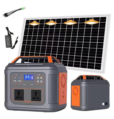 Rexhan 300W Portable Power Station LiFePO4 Battery Mobile Battery Power Solar Generator Emergency Outdoor Power 50W Solar Panel 2025 Version 240V AC Outlet RVs Camping Outdoor USB-C (300W)