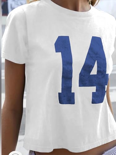 Image of SOLY HUX Girl's Number Graphic Tees Short Sleeve Y2k Tops Jersey Shirts