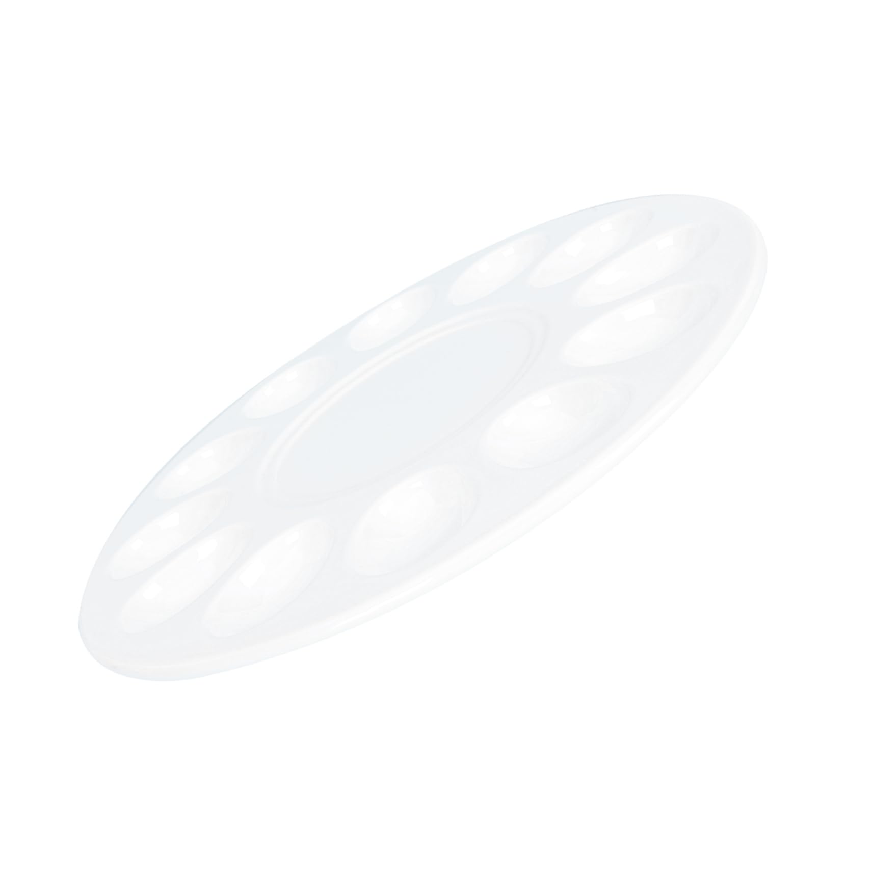 OSALADI Deviled Egg Tray Egg Cup Holder Divided Egg Plate Egg Dish Egg Serving Tray Appetizer Serving Tray Egg Storage Container Deviled Egg Serving Plate Boiled Egg Cups White Ceramics