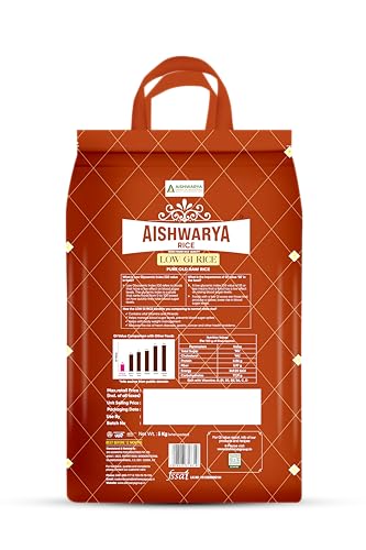 Image of Aishwarya Low GI Rice | Best Rice for Diabetics - Prevent Heart Diseases - Reduces Obesity, Gastric Troubles | Certified Low GI Rice | Pure 2 Years Old Raw Rice | 5 Kg