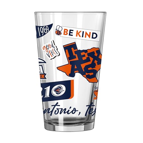 Image of Logo Brands NCAA 16 oz Pint Glass - Durable Glass With Bold Team Color- Chip-Resistant Rim Drinkware For Fans, Tailgates, Home Bars & Everyday Use