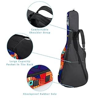 Étui de protection rembourré en verre teinté pour guitare classique acoustique Motif hibou et lune Bleu, Multicolore 01… - Les Beatles, Paul McCartney, John Lennon, RIngo Starr, George Harrison Étui de protection rembourré en verre teinté pour guitare classique acoustique Motif hibou et lune Bleu, Multicolore 01… – Image 3