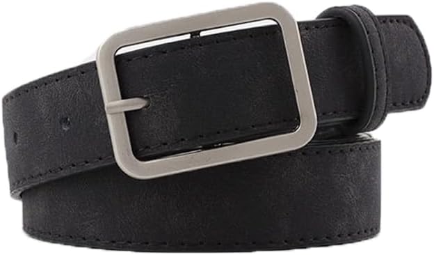 COTIM COYIN Women's Suede Leather Belts with Silver Buckle for Jeans, Pants, Dresses