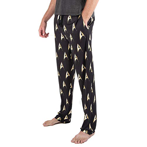 Bioworld STAR TREK Black Starfleet AOP Sleep Pajama Pants2