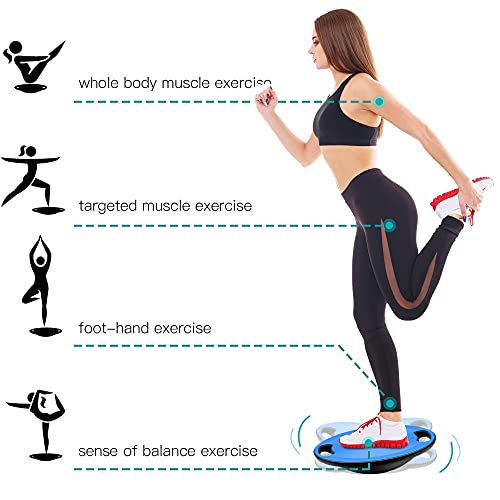 Image of Wobble Balance Board, Exercise Balance Stability Trainer Portable Balance Board with Handle for Workout Core Trainer Physical Therapy & Gym No-Skid Surface