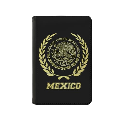 Passport Holder Cover Mexico Mexican Mex Flag Logo PU Leather Case Wallet Passport Book Protector for Women Men Flying Travel Fashion Gift