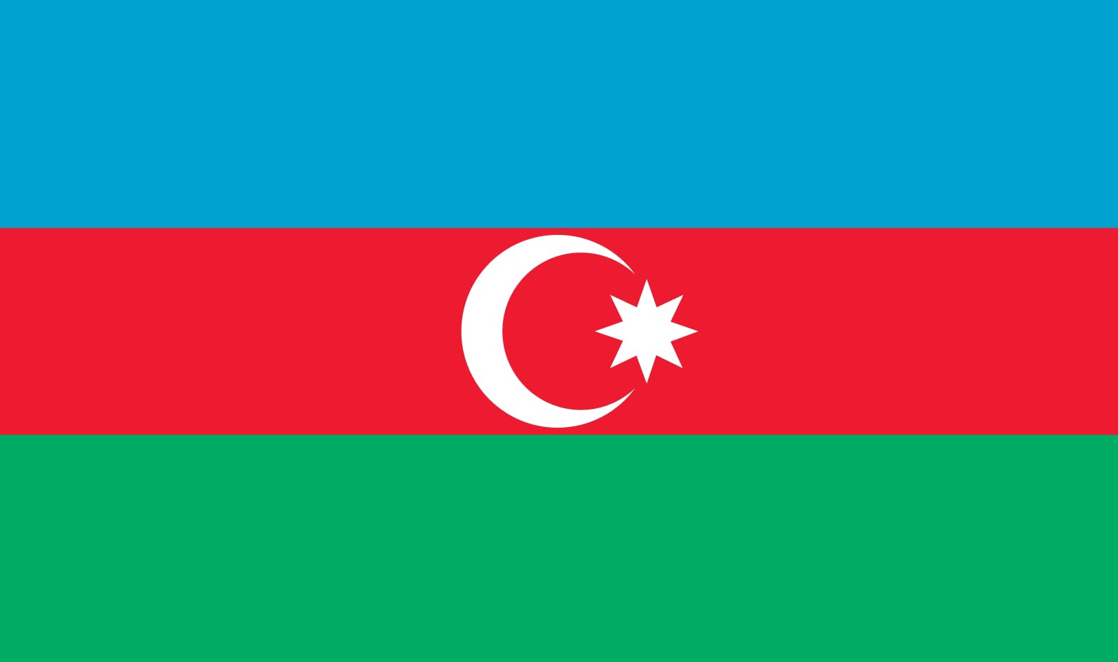 Drapeau de table Azerbaïdjan - Drapeau national représentatif pour l'intérieur - Chromé - 42 cm