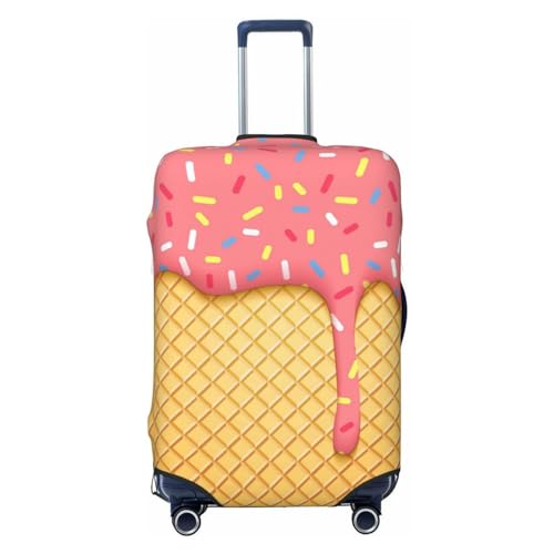 VOSERY Travel Luggage Cover - Pink Ice Cream Washable Suitcase Covers Protector Fits 18-32 Inch Luggage