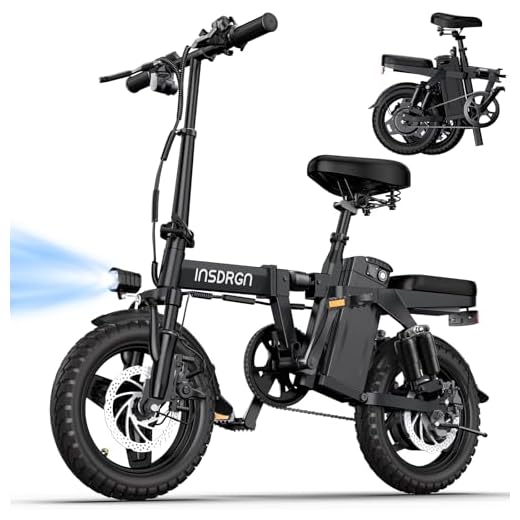 Electric Bike for Adults,14" Folding Adult E Bike with 500W Motor,20 mph,28 Miles Range,Advanced 9-Point Suspension & Pro-Level 44.99% Brake Ratio,Removable Battery,UL 2849 Certified (A14-Black)