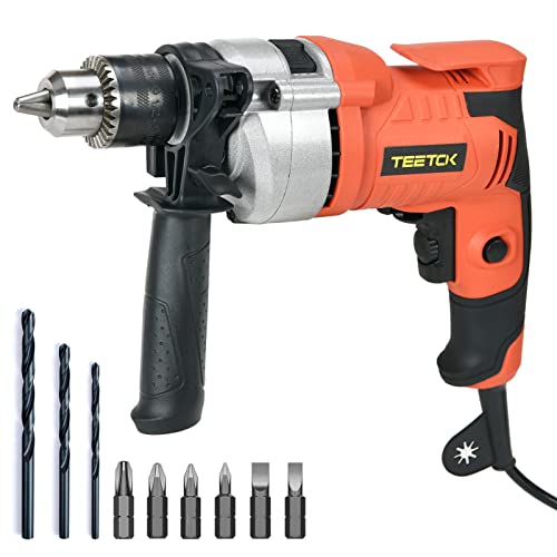 Schlagbohrmaschine Bausatz(780 W,Mit 10 Gängigen Zubehörteilen,2 in 1 Bohrhammer & Bohrmaschine Funktion,)mit Tiefenbegrenzer und Gürtelhaken .Verwendet für Holz, Metall, Beton usw.
