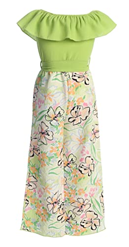 Image of iGirlDress Girls Wide Leg Off Shoulder Elegant High Waist Rompers Palazzo Pants Trousers Jumpsuits USA 4-14
