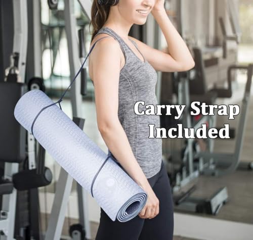 IUGA Yoga Mat Thick Non Slip Anti-tear Pilates Mat Eco Friendly Hot Yoga Mats for Workout & Exercise(72"x 24"x 6mm)