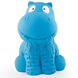 petizer Indestructible Squeaky Dog Toy for Aggressive Chewers - Durable, Natural Latex Toy for Small, Medium, Large Dogs - Blue Hippo