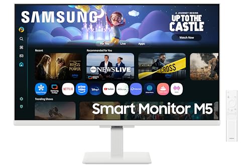 Samsung 27' M5 Smart Monitor with Smart TV Experience|FHD 1920 x 1080|Screen Mirroring|IPS Panel TV Plus|Speakers|Adaptive...