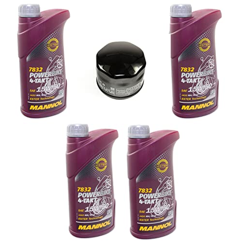 Motoröl Set 15W50 4 Liter + Ölfilter HF565 für Aprilia Caponord 1200 Dorsoduro 1200 750 Shiver 750