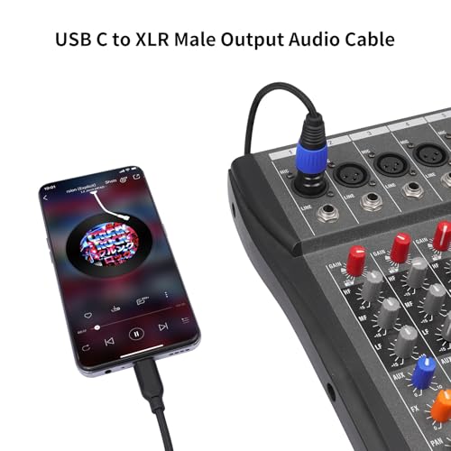 GZLMMY Type C to XLR Aux Audio Cable Plug and Play USB Type-C Male to XLR Male Connector for Amplifier Speaker Mixer Console (2M/6.5Ft)