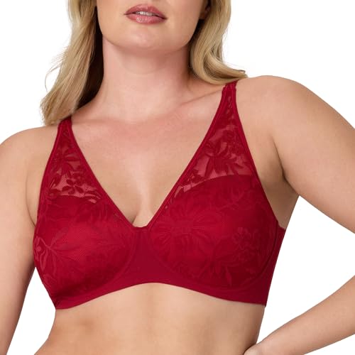 Image of Bali Women's Wireless Bras for Women - Breathe Lace Cotton Modal No Underwire Bra, Adjustable T-Shirt, Plus Size