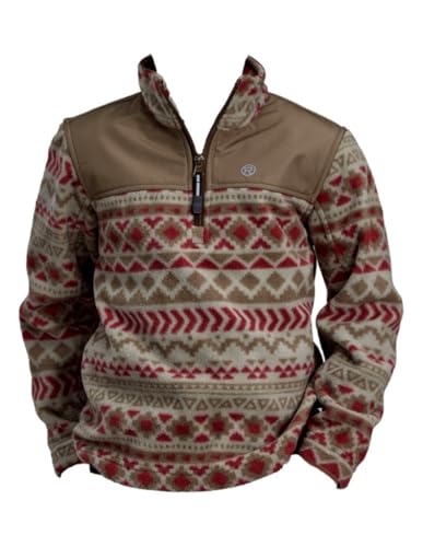 ROPER Western Jacket Boys Aztec Print 1/4 Zip Red 03-397-0692-6100 RE