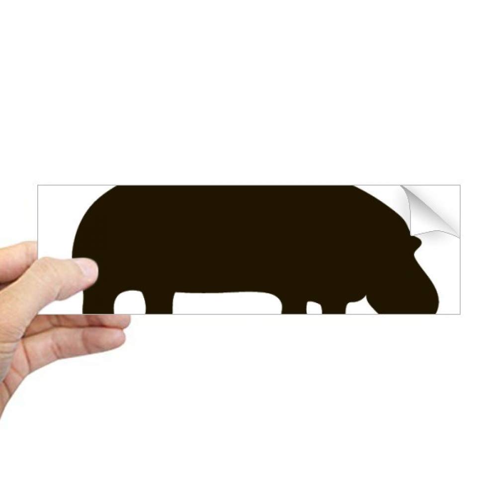 Autocollant rectangulaire hippopotame noir, sticker déco imperméable pour enfant et adulte