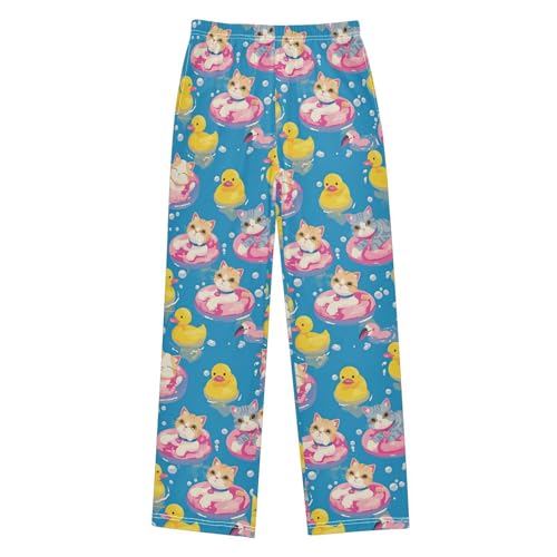 Cartoon Cat Heart Pajama Pants Cute Pajama Bottoms Soft Sleep Pjs Lounge Pants S2