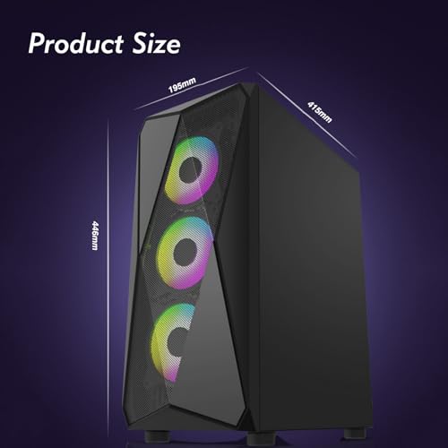 Gabinete de computadora XLTFUC Mid-Tower M-ATX/ITX con panel lateral de vidrio templado y soporte vertical para GPU, compatible con refrigeración líquida (Negro) miniatura 6