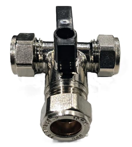Válvula de aislamiento cromada de 15 mm TC con flujo completo y pack de 2 4