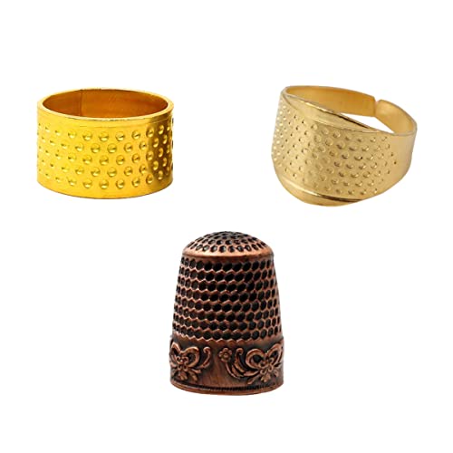 LIFKOME 3Pcs Thimble for Sewing DIY Crafts Durable Finger Protectors with Craftsmanship for Enhanced Comfort and Practicality