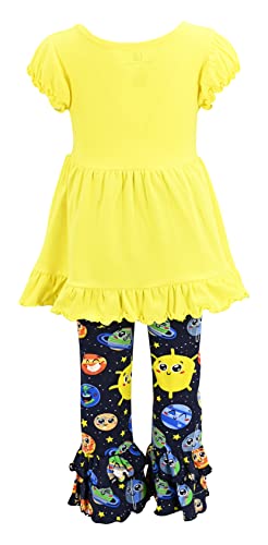 Image of Unique Baby Girls Back to School Apple Embroidered 2 Piece Outfit