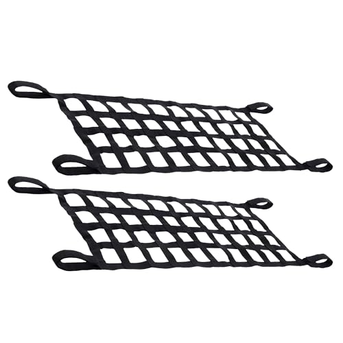 Orion Motor Tech Mesh Cargo Net 2 Pack, Rooftop Hammock Compatible with 1987-2022 Jeep Wrangler YJ TJ JK JL & Gladiator JT Jeep Wrangler Hammock Top Netting 4-Door and 2-Door