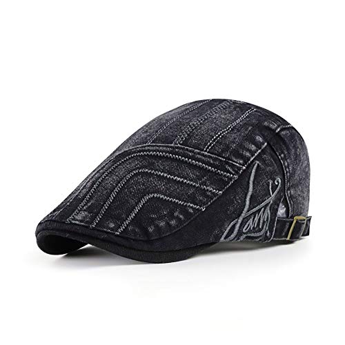 Adantico Unisex de la Boina Sombrero Primavera (Negro)