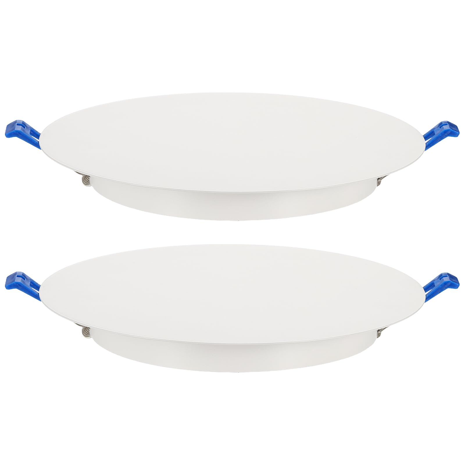 sourcing map 2Pcs 210mm/8.3" Round Ceiling Cover Plate, Downlight Hole Speaker Wall Hole Spring-Lock Decorative Steel Trim Cap Access Panel for 6.3-7.9" Ceiling or Drywall Openings, Matte White