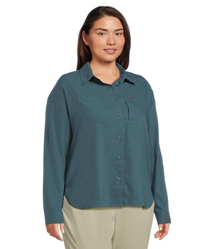 Columbia Womens Silver Ridge Utility Long Sleeve Hiking Shirt, Everblue, 2X - image 2