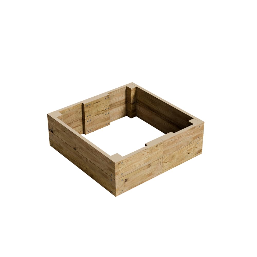 Conka Garden - Wooden Raised Bed Kit - Large Garden Planters for Vegetables, Herbs, Flowers – Start Growing Plants Earlier & Better - Durable & Resistant FSC Treated Timber 30cm H, 90cm x 90cm