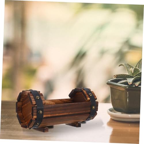 Jardinière bois carbonisé pour balcon champêtre chic