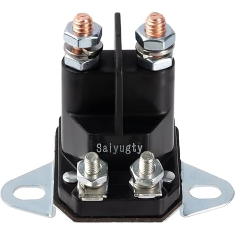 Saiyugty 117-1197 784-1221-210 Starter Solenoid Compatible for Exmark Lawn Boy Toro Z Mower 1-513075 104-3189 117-1197 212655 28-4210 47-1910, 12V 4 Terminal DC Lawn Mower Solenoid Cover
