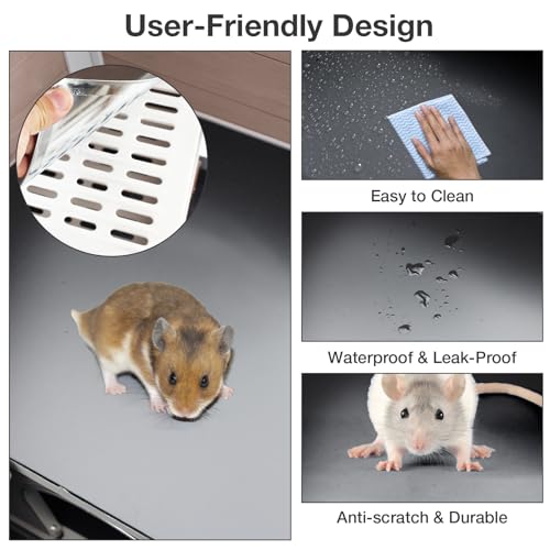 Guinea Pig Cage with Wooden Stand - Small Animal Cage for Guinea Pigs, Hamsters, Rabbits, Ferrets with Anti Chew Ramp, Hideout, Platform, Pull Out Tray, 36.6" L x 19.6" W x 36.6" H by MEDEHOO - Image 4