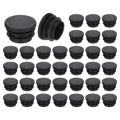 uxcell Round Plastic Plug,25mm(0.98") OD Furniture Leg Pipe Insert 36Pcs