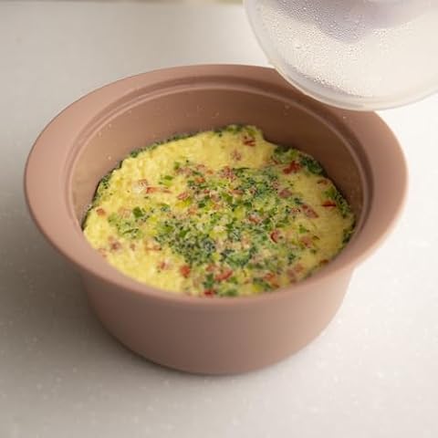 AGUARD MOMOBIN Microwave Silicone Steamer for Baby Food, Dishwasher & Oven Safe to 482°F, Easy Clean, Korea Made (Terracotta Rose, 27.1oz (800ml)) Cover