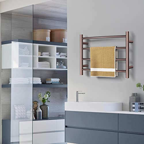 Sharndy Towel Warmer Orb For Bathroom Wall Mounted Bath Towel Heater Plug-In Electric Heated Towel Rack Stainless Steel Curved Round Oil Rubbed Bronze Drying Rack Etw29 40W 16.54X23.62X5.51 Inches #TOP5