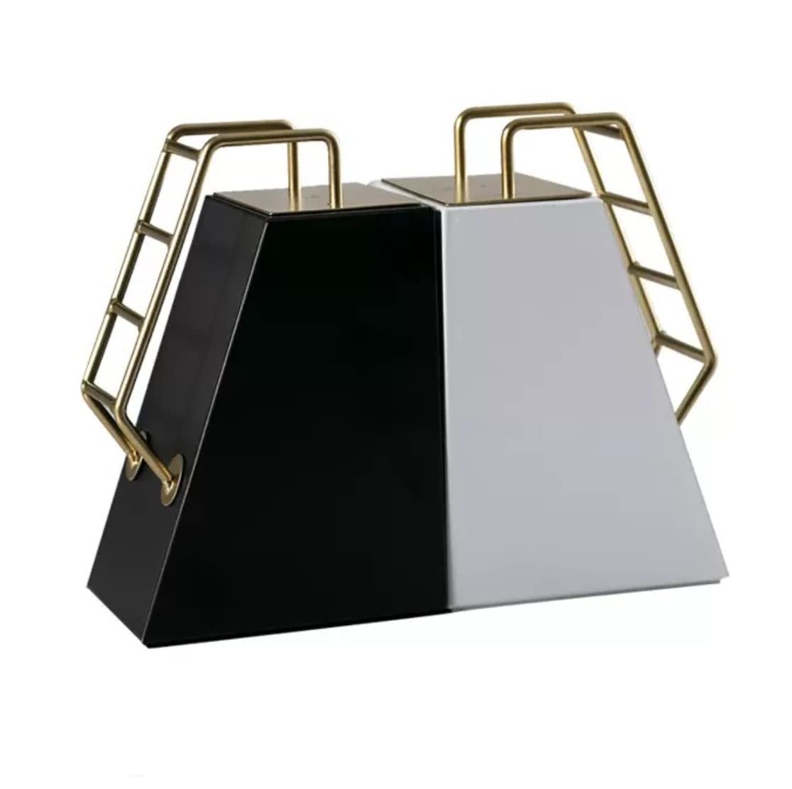 Fermalibri a Forma di Scala Mobile Fermalibri in Metallo Fermalibri da scrivania per Ufficio Supporto per mensola per Libri creativi per Ufficio Domestico,Bianco 12 * 9 * 19cm