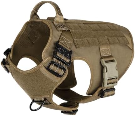ICEFANG Tactical Dog Harness, Large Size,2X Metal Buckle,Working ...