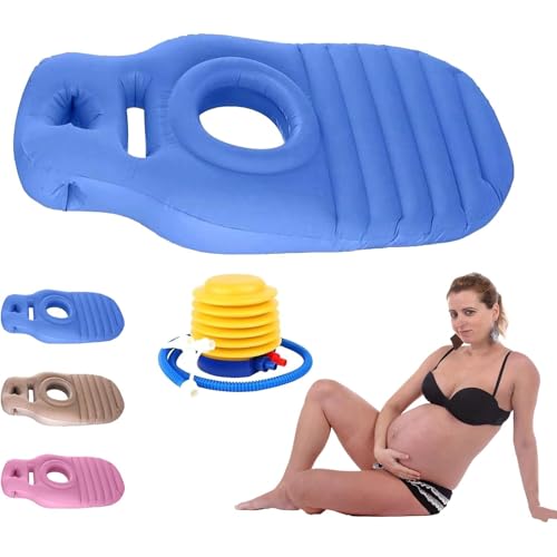 Almohada Embarazada，Cogin Embarazadas Dormir，Almohada para Embarazadas，Almohada Inflable De Embarazo, Comodidad para Dormir Boca Abajo Y De Lado (Azul)