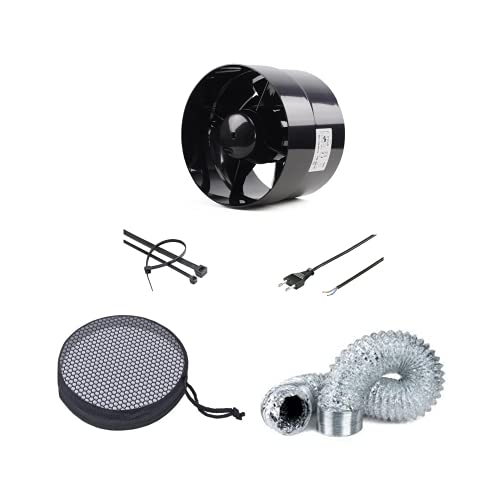 Belüftungs-Set Zuluft Grow Inline-Lüfter 100mm und Bugs Away Insektenschutz Cover