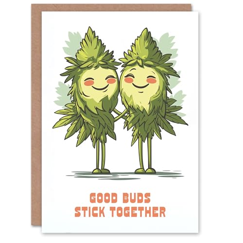 Artery8 Good Buds Stick Together Cute Cartoon Design Stoner Art Card