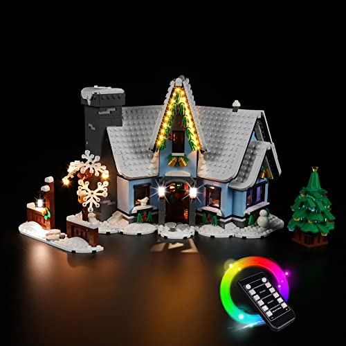 LED Light Kit for The Visit of Santa Claus,Lighting Set Compatible with Lego Creator Winter Village Collections Santa's Visit 10293,Creative Christmas Xmas Gifts,Only Light Set (Remote Control)