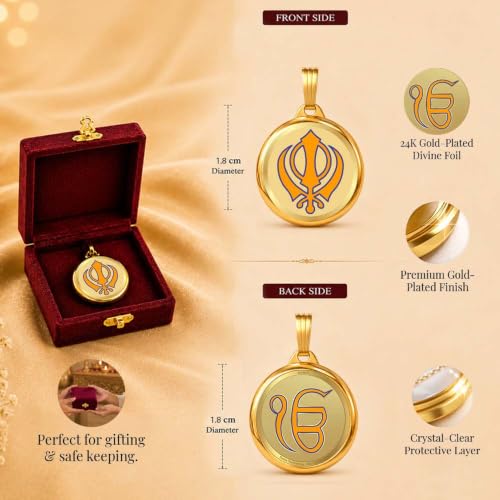 Image of DIVINITI 24K Gold Plated Double-Sided Religious Pendant with Premium Gift Box, Spiritual Locket for Men & Women, Devotional Jewellery for Gifting & Everyday Wear